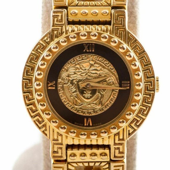 Authentic vintage ladies Gianni Versace medusa Gold plated quartz watch main image 7